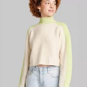 Wild Fable Boxy Green Pullover Sweater